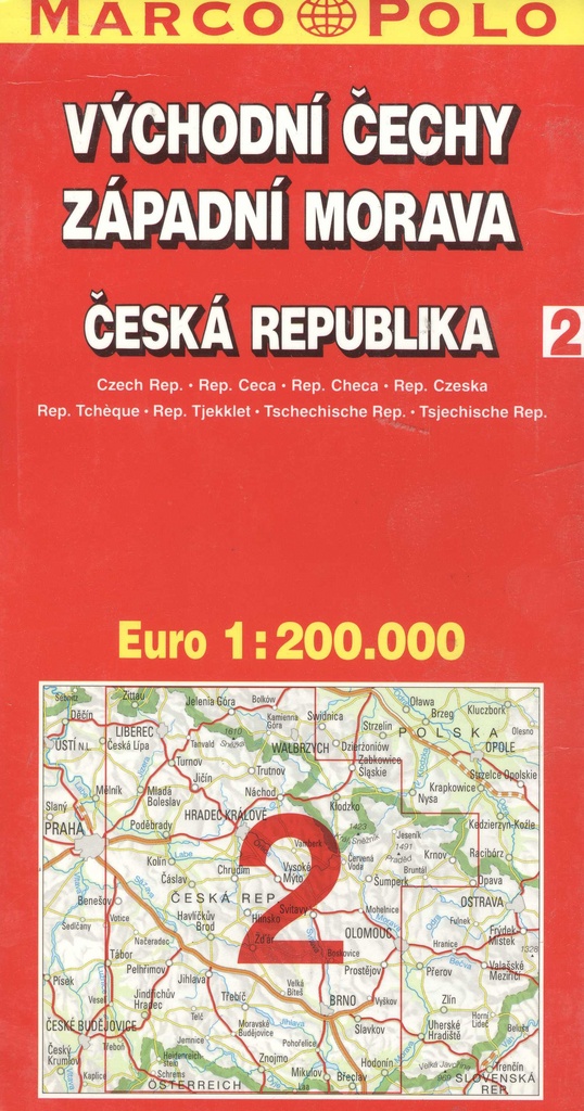 ČR 2 Východní Čechy, Západní Morava 1:200 000