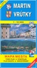 Martin, Vrútky 1:10 000 Mapa mesta Town plan Stadtplan Plan miasta Várostérkép, Mapa mesta s mapou okolia 1:50 000