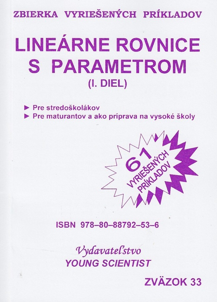 Lineárne rovnice s parametrom I.diel - Marián Olejár
