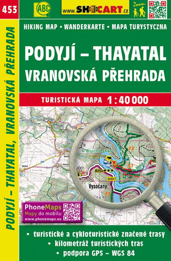 Podyjí - Thayatal, Vranovská přehrada 1:40 000