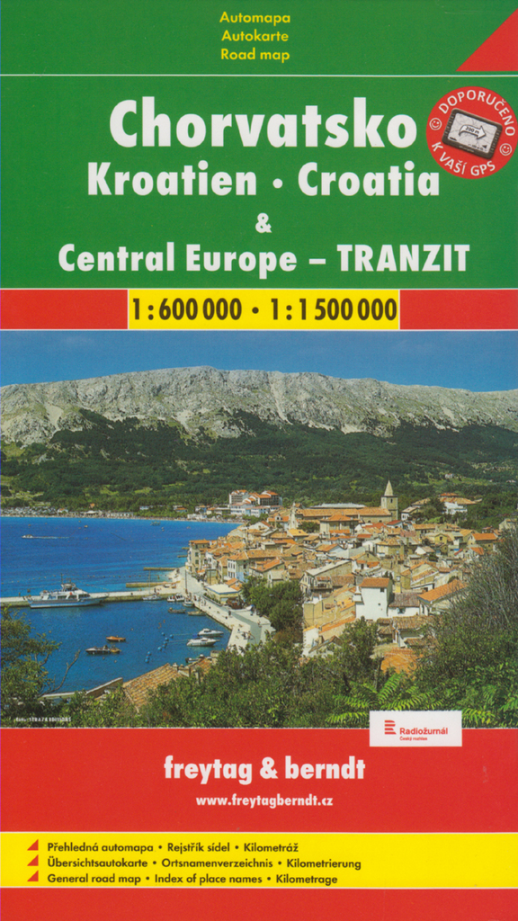 Automapa Chorvatsko a Střední Evropa tranzit 1:600 000
