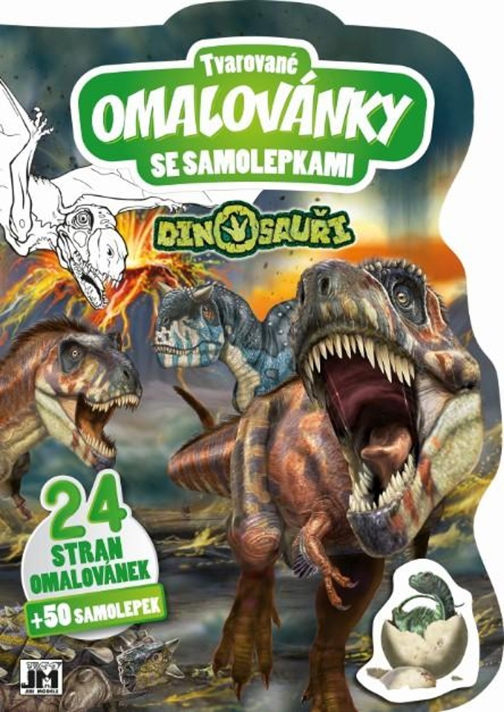 Tvarované omalovánky se samolepkami Dinosauři