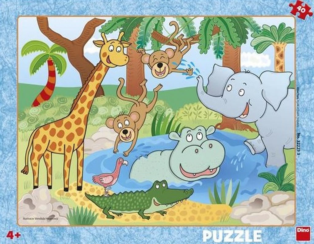Puzzle 40 Zvířátka v ZOO deskové