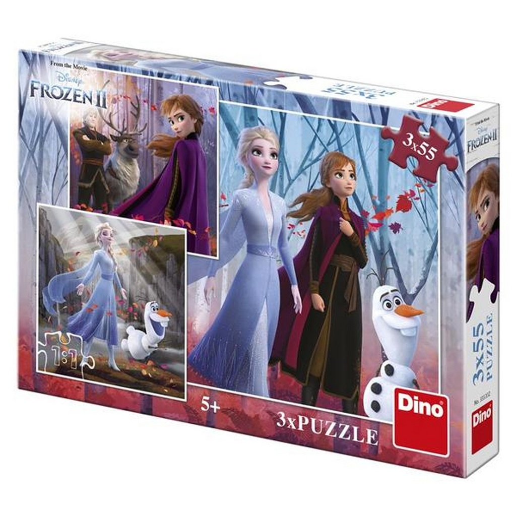 Puzzle 3x55 Frozen II Zimní radovánky
