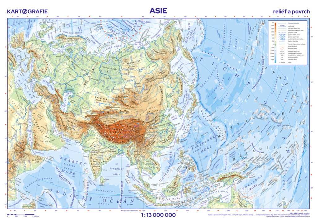 Asie Nástěnná mapa 1:13 000 000