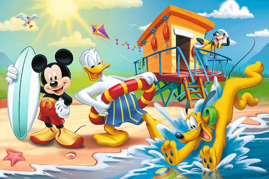 Puzzle Mickey Mouse na pláži