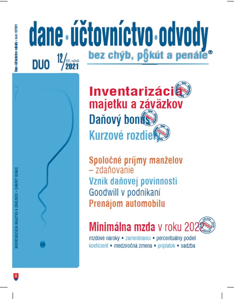 DUO 12/20201 – Dane, účtovníctvo, odvody bez chýb, pokút a penále - Zuzana Cingelová