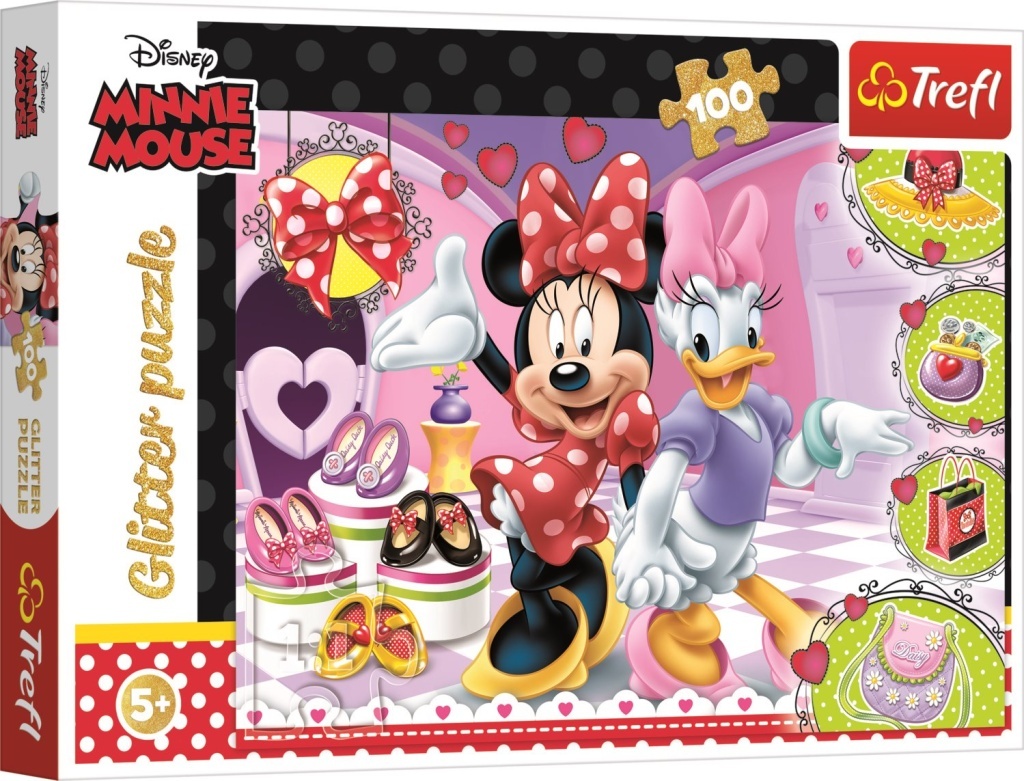 Třpytivé puzzle Minnie a Daisy