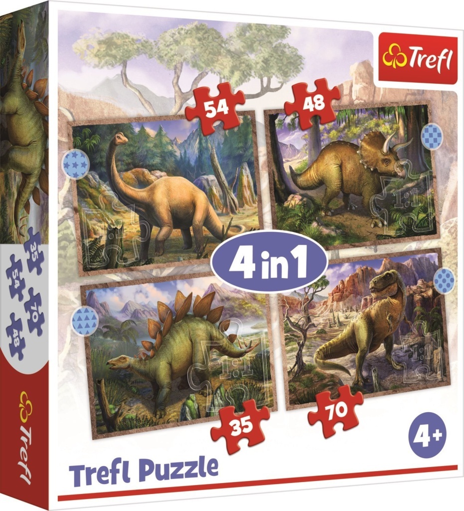 Puzzle Zajímaví dinosauři 4v1