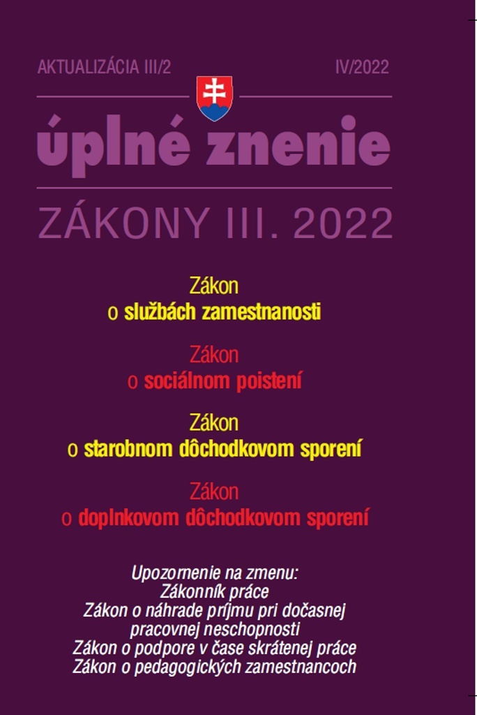 Aktualizácia III/3 2022 – Sociálne poistenie a dôchodkové sporenie