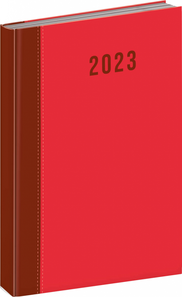 Denní diář Cambio 2023, červený, 15 × 21