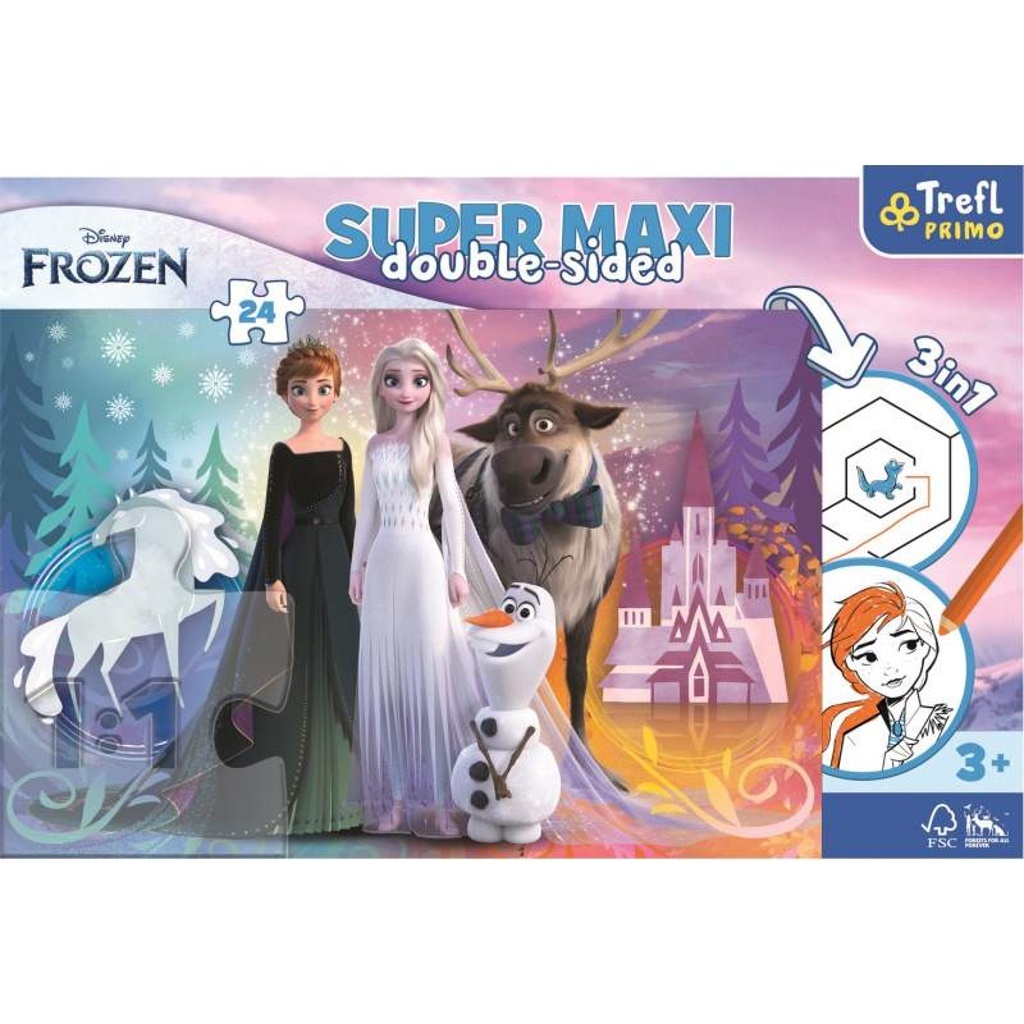 Oboustranné puzzle Ledové království SUPER MAXI 24 dílků