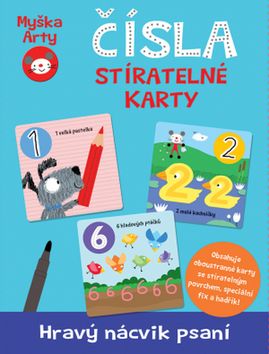 Čísla Stíratelné karty - Myška Arty, Hravý nácvik psaní, 40 karet