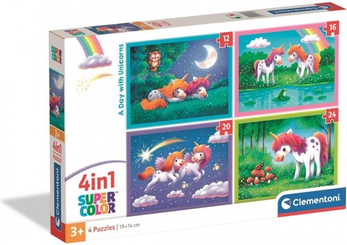 Puzzle Jednorožci 4v1 (12+16+20+24 dílků)