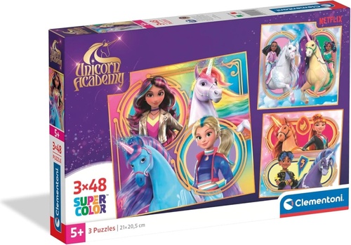 Puzzle Jednorožčí akademie 3x48 dílků